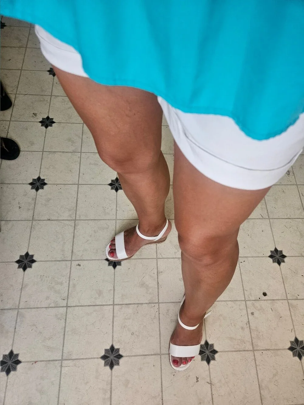 Steve Madden White Platform Cork Wedge Sandals